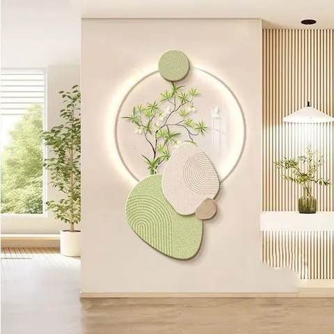 植物 单幅 装饰画 现代简约 客厅背景墙挂画 LED带灯画