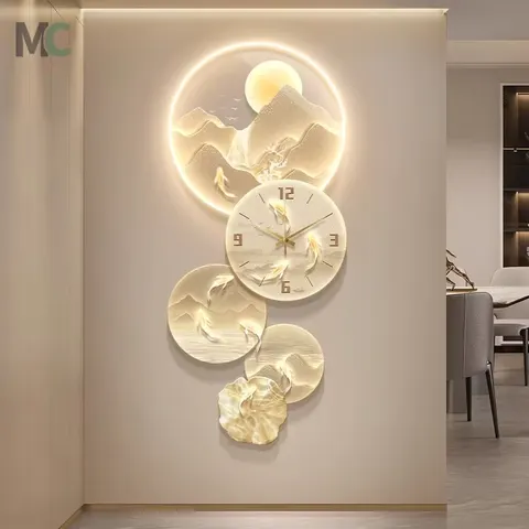 Manufacturers of Hot Sell Wall Decor Painting Landscape Art Acrylic Printing Home Decoration With a Clock Led Painting
