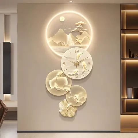 山水 单幅 装饰画 现代简约 客厅背景墙挂画 LED带灯画