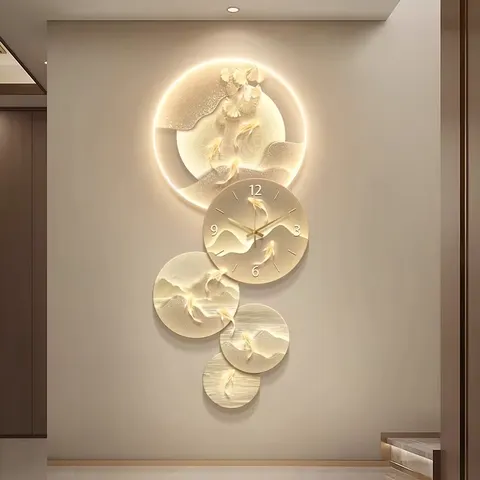 山水 单幅 装饰画 现代简约 客厅背景墙挂画 LED带灯画
