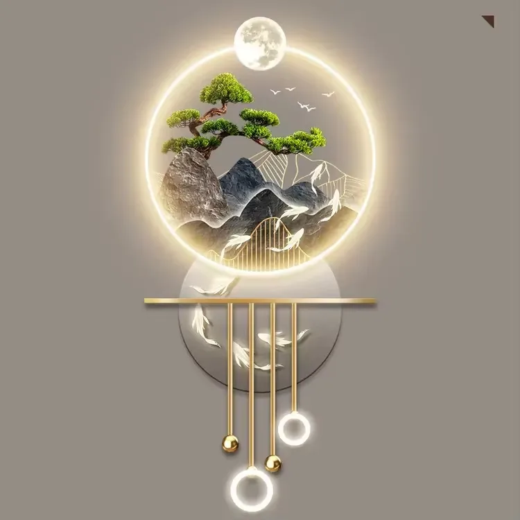 Manufacturers Straight Hair 60*120 cm with Led Lights Welcome Pine Mural Modern Simple Corridor Hanging Picture