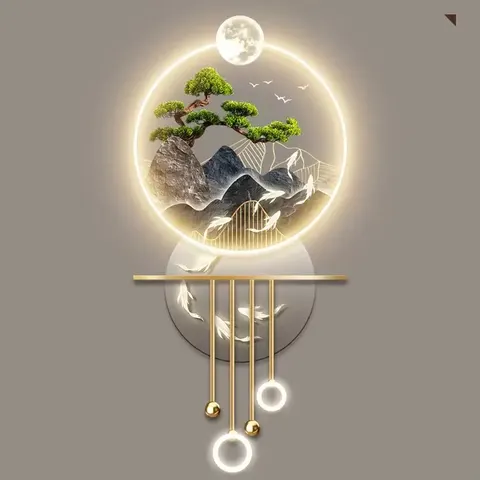 Manufacturers Straight Hair 60*120 cm with Led Lights Welcome Pine Mural Modern Simple Corridor Hanging Picture