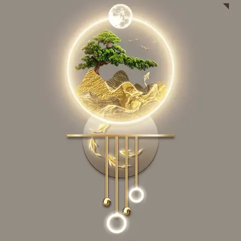 Manufacturers Straight Hair 60*120 cm with Led Lights Welcome Pine Mural Modern Simple Corridor Hanging Picture