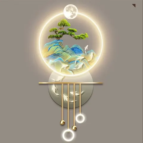 Manufacturers Straight Hair 60*120 cm with Led Lights Welcome Pine Mural Modern Simple Corridor Hanging Picture