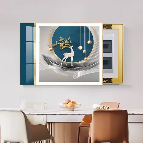 Manufacturers Wholesale Elk Animal Painting Restaurant Electric Box Cover Free Punching Wall Beautification Power Block Murals