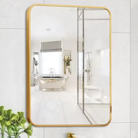 Manufacturers Wholesale Glass Modern Round Corner Vanity Mirror Wall Hanging Hotel Bathroom High Quality Room