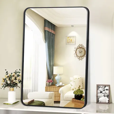 Manufacturers Wholesale Glass Modern Round Corner Vanity Mirror Wall Hanging Hotel Bathroom High Quality Room
