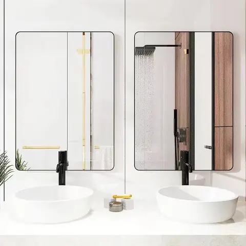 Manufacturers Wholesale Glass Modern Round Corner Vanity Mirror Wall Hanging Hotel Bathroom High Quality Room