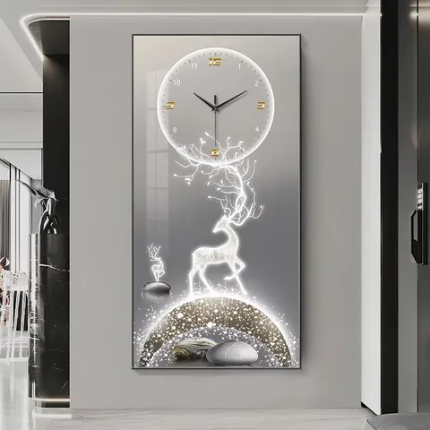 Manufacturers Wholesale High Quality Antler Wall Clock Home Decoration Living Room Crystal Painting and Wall Art Painting