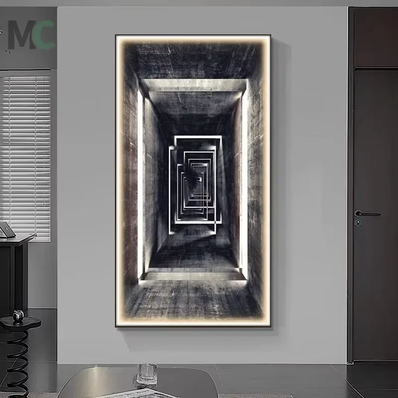 Manufacturers Wholesale Modern Indoor Porch Crystal Painting 3D Wall Art Home Decor Hotel Bedroom Bed Led Painting