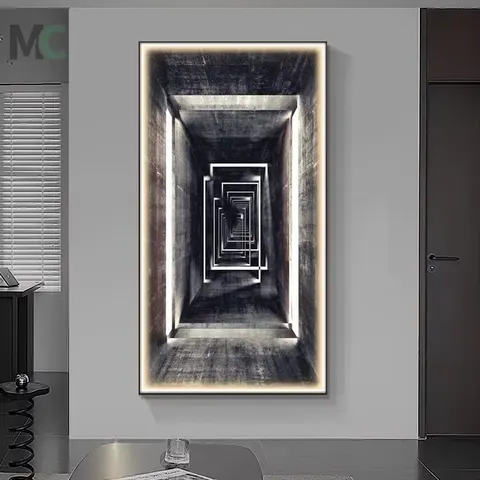 Manufacturers Wholesale Modern Indoor Porch Crystal Painting 3D Wall Art Home Decor Hotel Bedroom Bed Led Painting