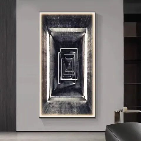 Manufacturers Wholesale Modern Indoor Porch Crystal Painting 3D Wall Art Home Decor Hotel Bedroom Bed Led Painting