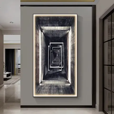 Manufacturers Wholesale Modern Indoor Porch Crystal Painting 3D Wall Art Home Decor Hotel Bedroom Bed Led Painting