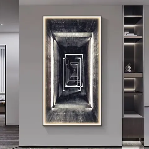 Manufacturers Wholesale Modern Indoor Porch Crystal Painting 3D Wall Art Home Decor Hotel Bedroom Bed Led Painting