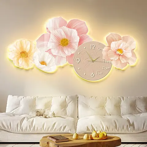 Manufacturers Wholesale Restaurant Flower Painting Crystal Painting Led Wall Art Home Decor Paintings