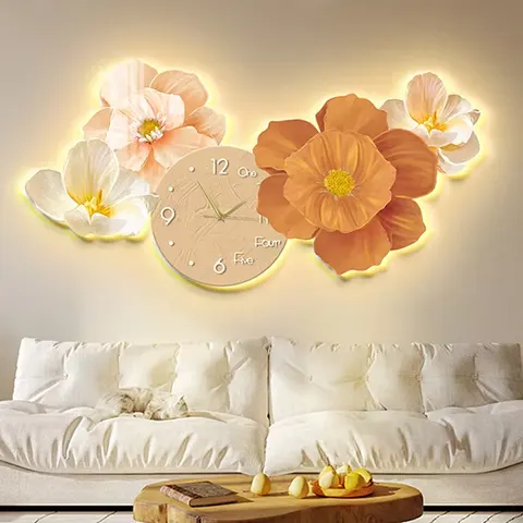 Manufacturers Wholesale Restaurant Flower Painting Crystal Painting Led Wall Art Home Decor Paintings