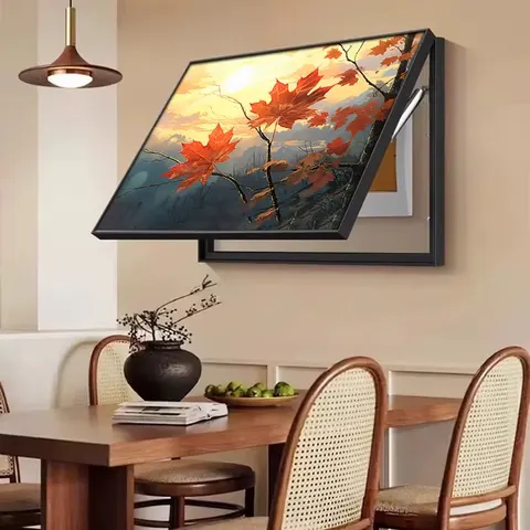 Maple Leaves Landscape Electric Box Cover Home Decor Paintings the Background Wall of the Restaurant Crystal Porcelain Painting