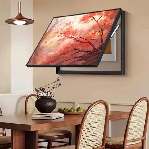 Maple Leaves Landscape Electric Box Cover Home Decor Paintings the Background Wall of the Restaurant Crystal Porcelain Painting
