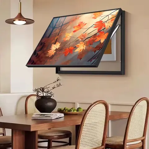 Maple Leaves Landscape Electric Box Cover Home Decor Paintings the Background Wall of the Restaurant Crystal Porcelain Painting