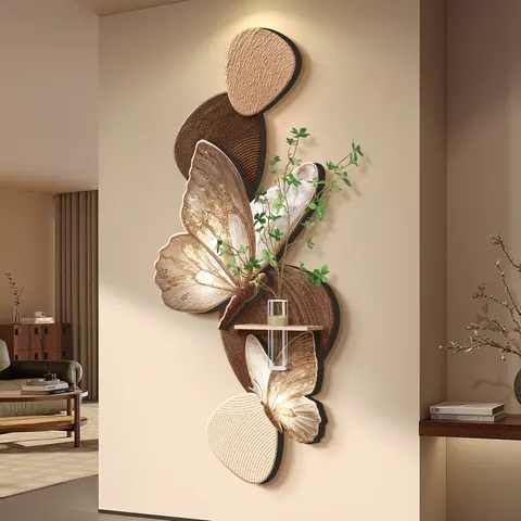 Medieval Style Butterfly Entrance Hall Art Home Decor Painting Atmosphere Simplicity Background Wall LED Decor Painting
