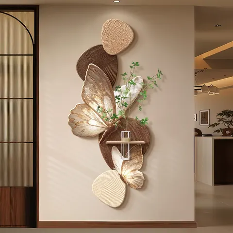 Medieval Style Butterfly Entrance Hall Art Home Decor Painting Atmosphere Simplicity Background Wall LED Decor Painting