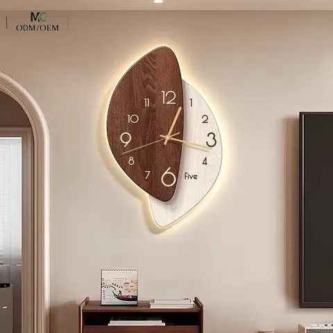 Medieval Style Wall Clock Living Room Restaurant Simplicity Clock Creativity Background Wall Sandstone Fabric Mural Painting