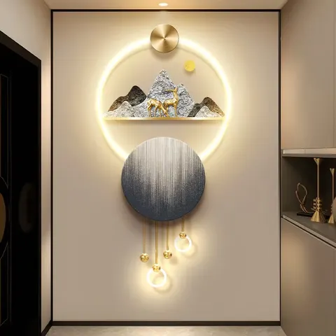Metal Pendant Art Television Background Wall Home Decor Painting Glowed Acrylic LED Painting