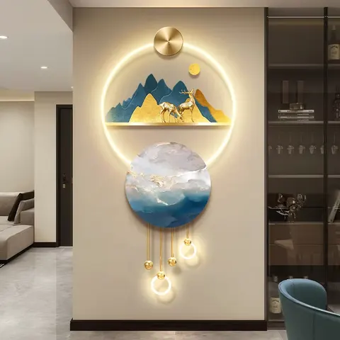 Metal Pendant Art Television Background Wall Home Decor Painting Glowed Acrylic LED Painting