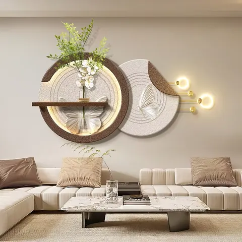 Metal Pendant Light-emitting LED Painting Sofa Background Wall  Sandstone Art Decor Painting