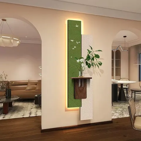 Minimalism Black and White Entrance Hall Art Home Decor Painting Sandstone Texture Hydroponic Plants Wall Painting