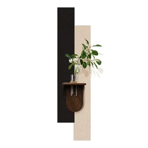 Minimalism Black and White Entrance Hall Art Home Decor Painting Sandstone Texture Hydroponic Plants Wall Painting