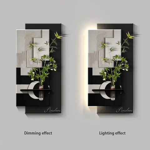 Minimalism Entrance Hall Home Decorative Painting Hydroponics Green Plants Sandstone Wall Painting