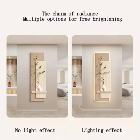 Minimalism Home Decor PaintingsThree-dimensional Green Plant Sandstone Painting Corridor Background Wall LED Painting