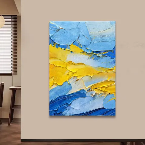 Minimalism Modern Healing Sunrise Sandstone Hanging Painting Living Room Entrance Texture Abstract Art Home Decor Paintings