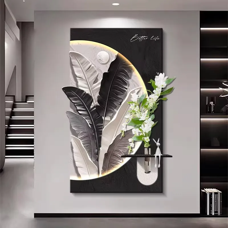 Minimalism Sandstone Art Home Furnishing Decor Paintings Corridor Background Wall Glowed LED Painting