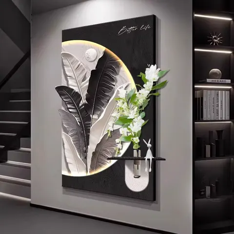 Minimalism Sandstone Art Home Furnishing Decor Paintings Corridor Background Wall Glowed LED Painting