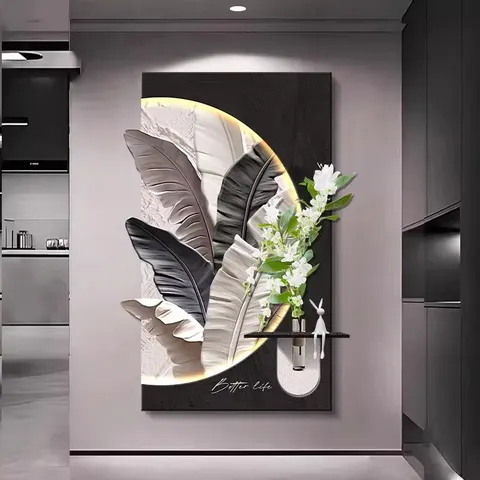 Minimalism Sandstone Art Home Furnishing Decor Paintings Corridor Background Wall Glowed LED Painting