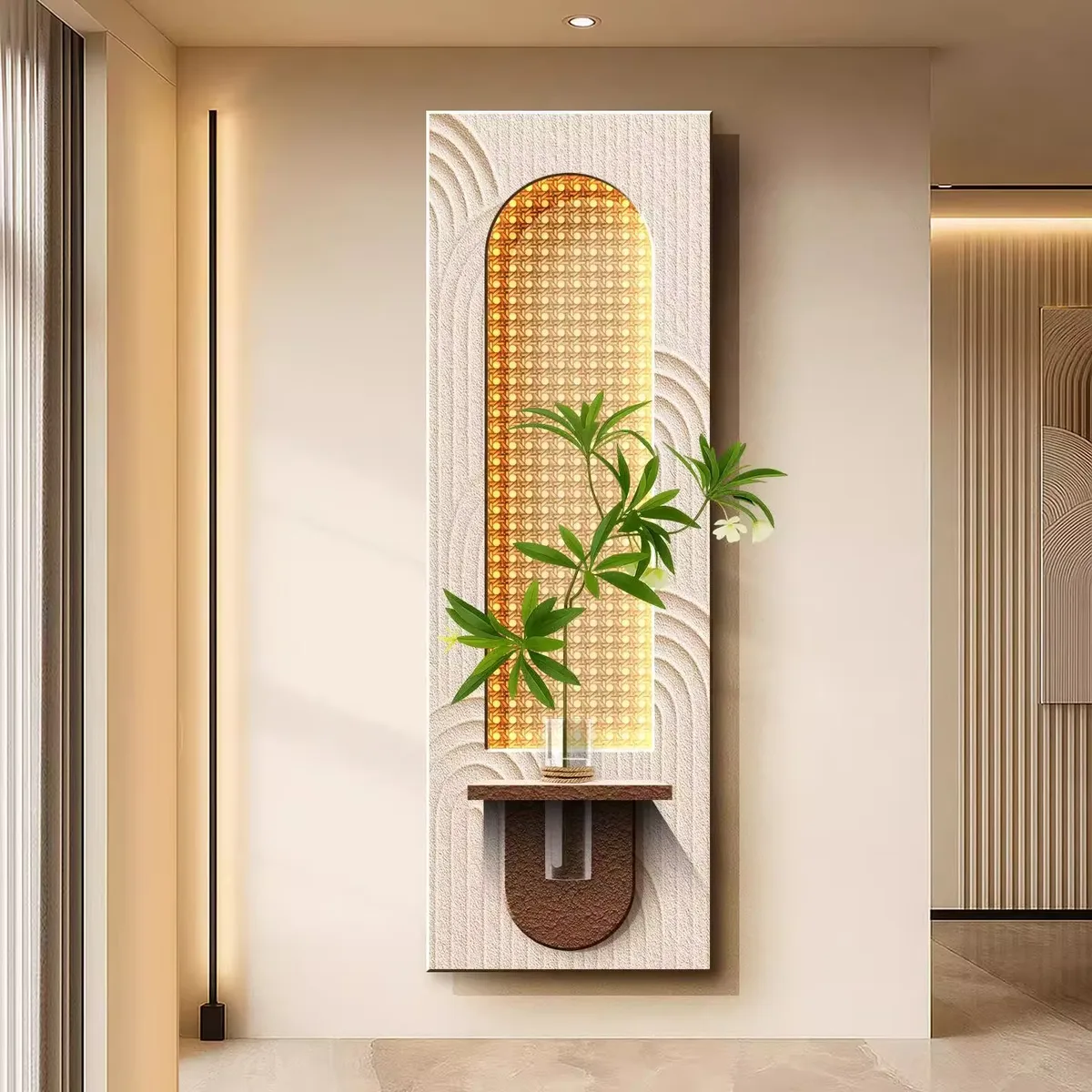 植物 单幅 装饰画 现代简约 客厅背景墙挂画 砂岩浮雕