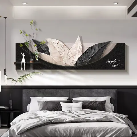 Minimalist Living Room Sofa Background Wall Art Decor Paintings Hydroponic Plants Three-dimensional Sandstone Mural