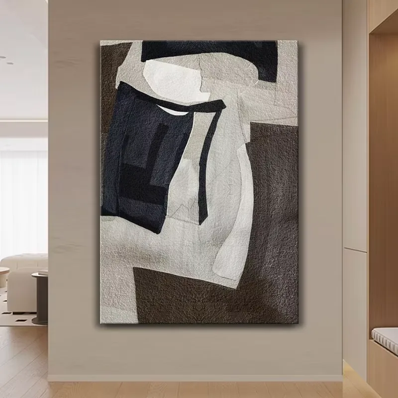 抽象 单幅 装饰画 高级灰 玄关背景墙挂画 晶瓷画