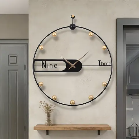 Minimalist Wall Clock Light Luxury Art Clock Nordic Style Decorative Clock for Living Room Home Wall Decoration Craftwork