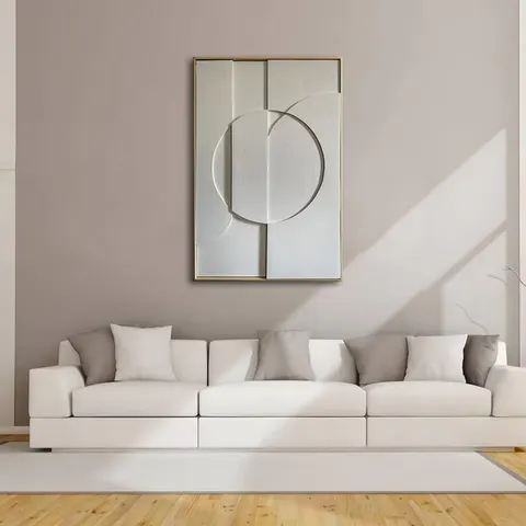 Minimalist White Relief Sculpture Art Home Furnishings Decorative Painting Handmade Production Sandstone Wall Murals
