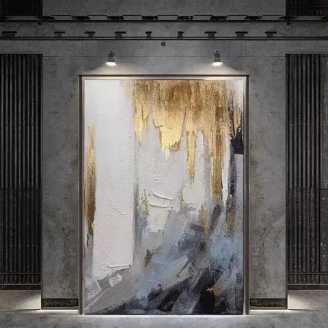 Mintura 100% Hand-Painted Modern Home Decor Large Wall Art Picture Customized Abstract Textured Acrylic Painting Canvas