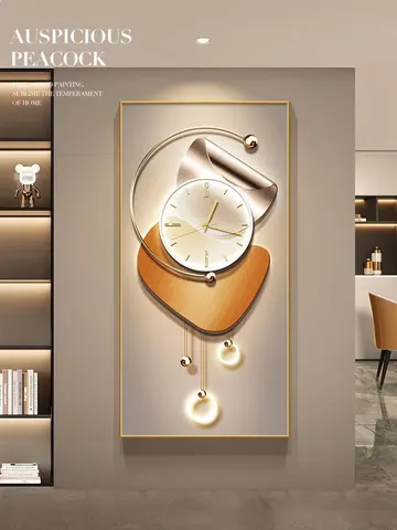 Modern Abstract Art Decorative Painting: Gray Silent Clock with Black Aluminum Alloy Frame, Canvas Digital Crystal Painting