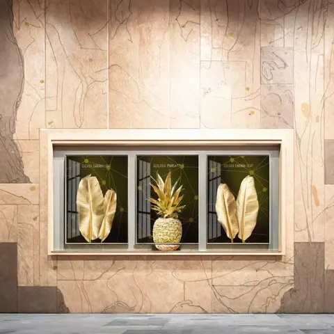 植物 单幅 装饰画 轻奢风 酒店背景墙挂画 晶瓷画