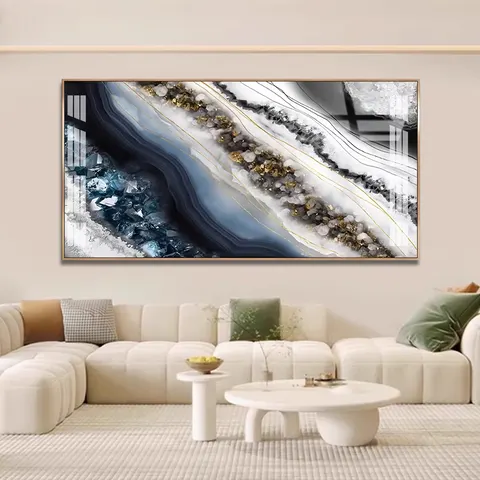 抽象 单幅 装饰画 轻奢风 客厅背景墙挂画 晶瓷画