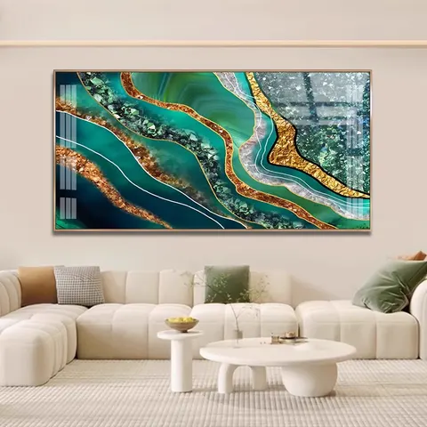 抽象 单幅 装饰画 轻奢风 客厅背景墙挂画 晶瓷画