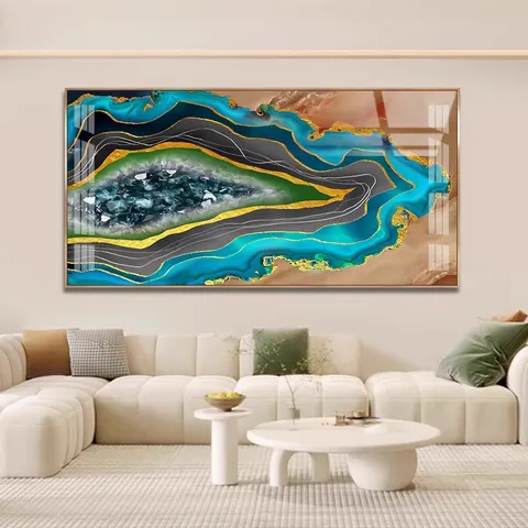 抽象 单幅 装饰画 轻奢风 客厅背景墙挂画 晶瓷画