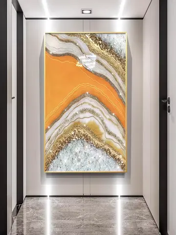 Modern Abstract Home Decor Paintings Living Room With Light Inlaid With Diamond Painting Porch Crystal Porcelain Mural
