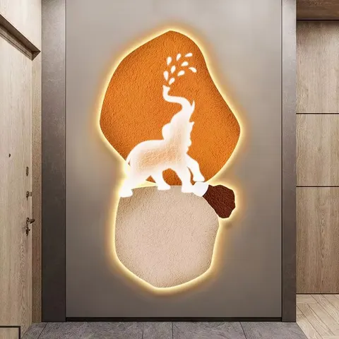 Modern Abstract Home Decoration Painting Vestibule Wall Living Room with Light Diamond Painting Porch Crystal Porcelain Mural